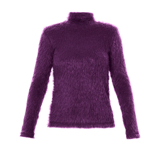 Stylish Fleecy Blouse Long Sleeve - Violet