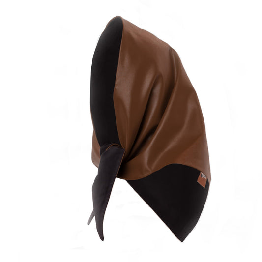 Brown Faux Leather Shawl Scarf
