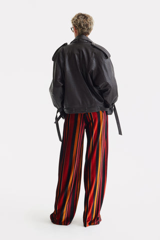 Retro Co-Ord Set – Jacket & Wide-Leg Trousers Burgundy