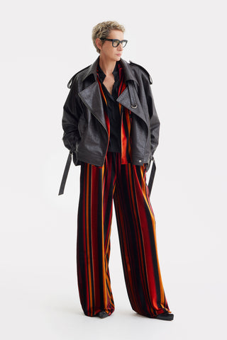 Retro Co-Ord Set – Jacket & Wide-Leg Trousers Burgundy