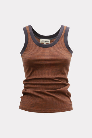 Rib Tank Top Brick-Brown