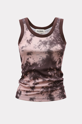Rib Tank Top Pink Tie-Dye