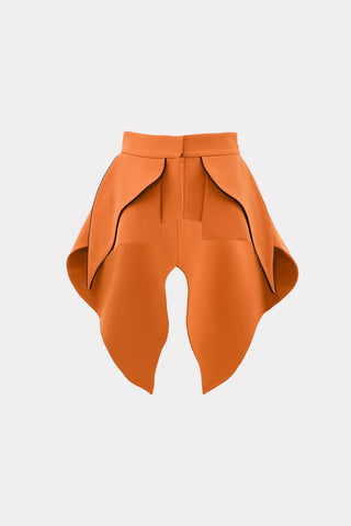 Evening Peplum Belted Dress Orange - Two-Piece Set