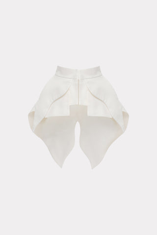 Sculpted Peplum Belt White