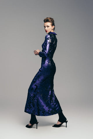 Sequin Column Maxi Dress