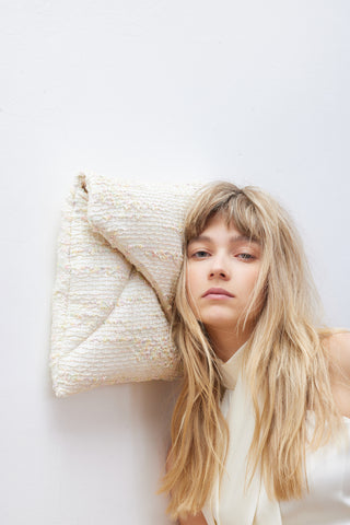 Textured Cotton Envelope Clutch Bag