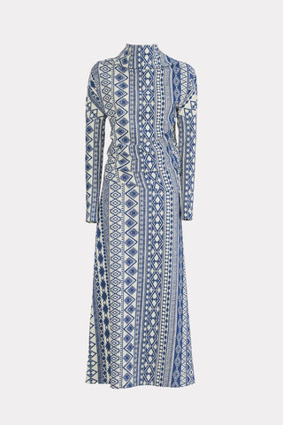 Textured Fabric Suit Asymmetric Blouse & Basic Skirt Printed