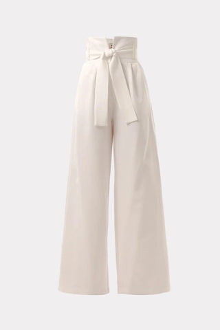 White High Waist Long Wide Leg Trousers