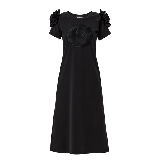 Fashion Black Fitted Midi Dress