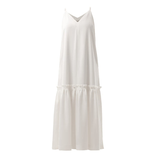 White Satin Romantic Long Dress