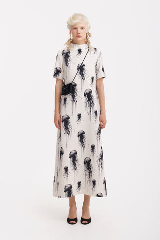 Ivory Jellyfish Print Fluid A-Line Dress – Capsule Edition