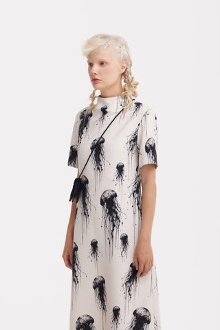 Ivory Jellyfish Print Fluid A-Line Dress – Capsule Edition