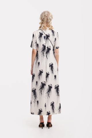 Ivory Jellyfish Print Fluid A-Line Dress – Capsule Edition