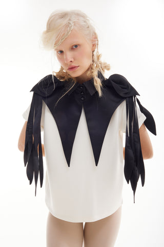 Sculptural Satin Statement Collar – Black