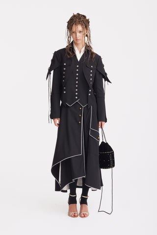 Designer Lace-Up Cropped Utility Jacket – Black