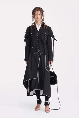 Designer Lace-Up Cropped Utility Jacket – Black