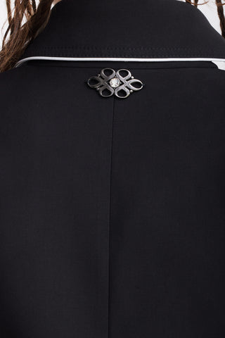 Designer Lace-Up Cropped Utility Jacket – Black