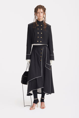 Tailored Military Cropped Jacket – Black