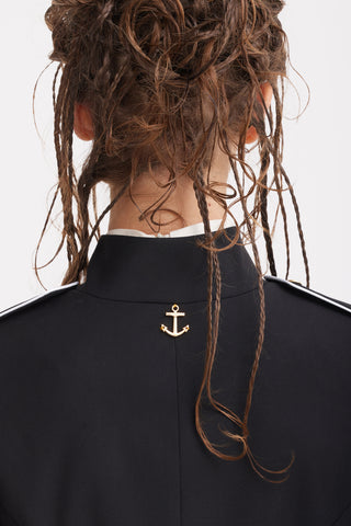 Tailored Military Cropped Jacket – Black
