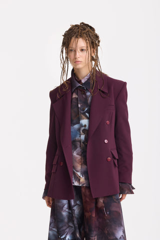 Artistic Design Long-Sleeve Shirt Abstract Print Brown