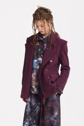 Co-Ord Set - Shirt And Wide-Leg Pants Abstract Print Brown