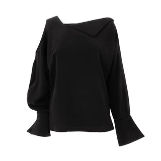 Designer One Shoulder Blouse Black