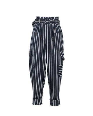 Striped Mom Trousers Blue