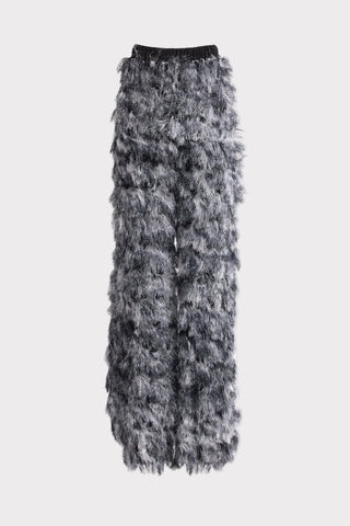 Textured High-Waist Pants – Charcoal Gray