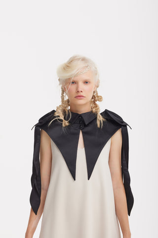 Sculptural Satin Statement Collar – Black