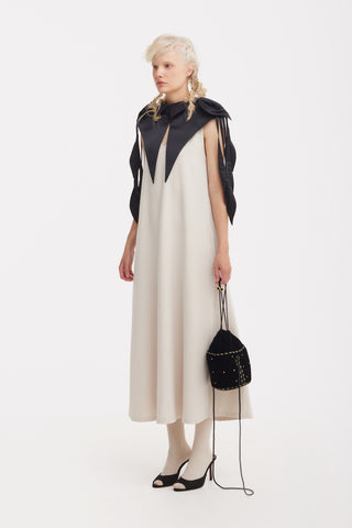 Sculptural Satin Statement Collar – Black