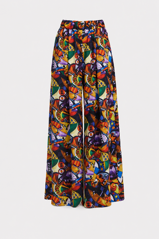Abstract Print Cupro Blouse & Palazzo Trouser Co-Ord Set