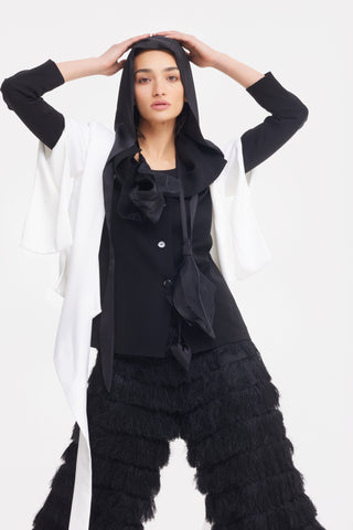 Decorative Floral Tie – Black