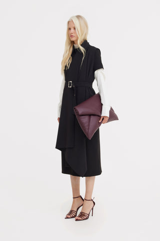 Asymmetrical Sleeveless Blazer - Black