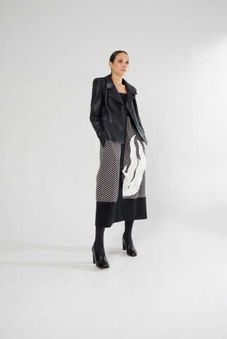 Faux Leather Jacket With Shoulder Pads Black