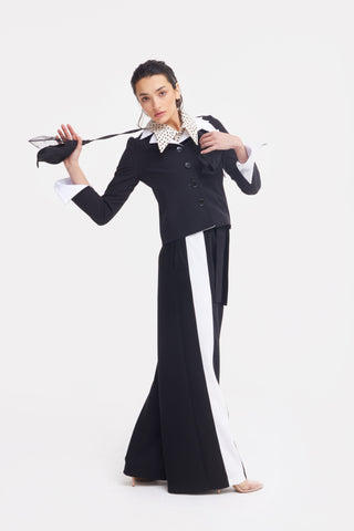 Belted High Waist Wide Leg Pants – Black