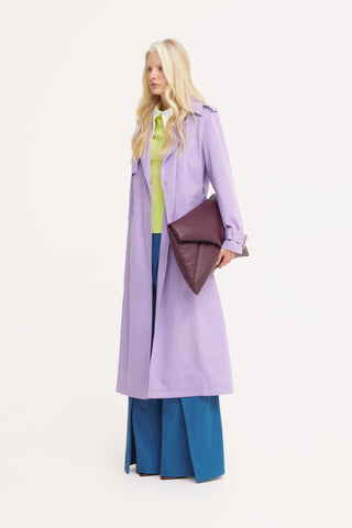 Belted Classic Longline Trench Coat – Lilac