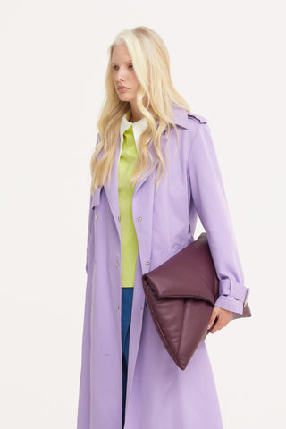 Belted Classic Longline Trench Coat – Lilac