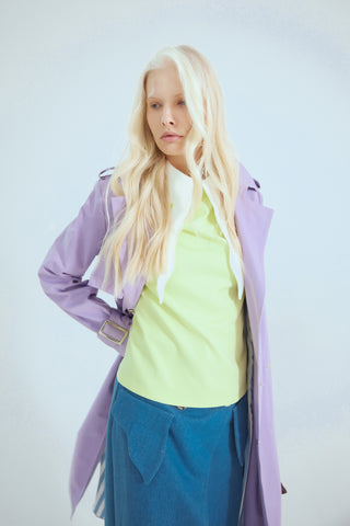 Belted Classic Longline Trench Coat – Lilac