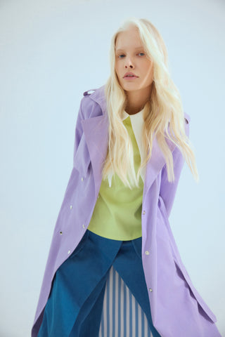 Belted Classic Longline Trench Coat – Lilac