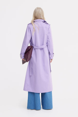 Belted Classic Longline Trench Coat – Lilac