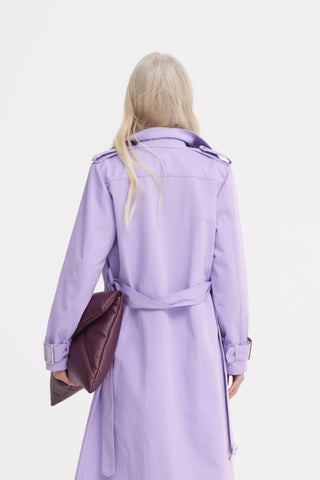Belted Classic Longline Trench Coat – Lilac