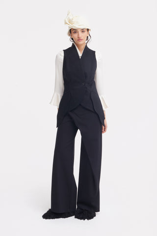 Black Wide Leg Trousers Jersey
