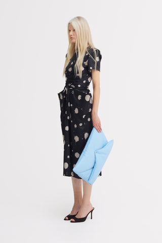 Black Polka Dot Midi Dress With Belt – Capsule Edition