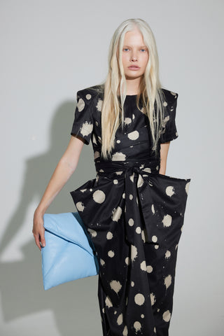 Black Polka Dot Midi Dress With Belt – Capsule Edition