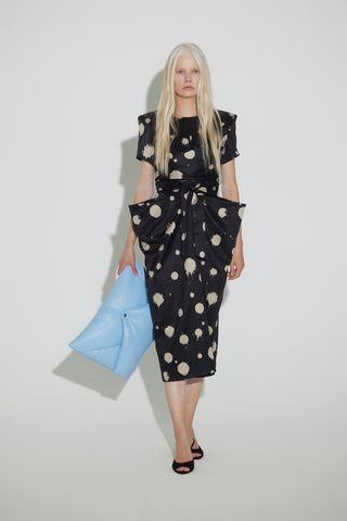 Black Polka Dot Midi Dress With Belt – Capsule Edition