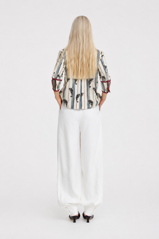 Blue Striped Chameleon Blouse With Cuffs - Capsule Edition
