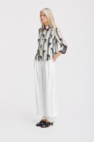 Blue Striped Chameleon Blouse With Cuffs - Capsule Edition