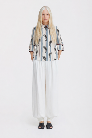 Blue Striped Chameleon Blouse With Cuffs - Capsule Edition