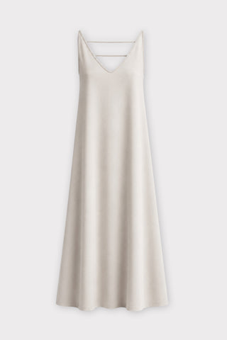 Casual V-Neck Strappy Maxi Dress – Ivory