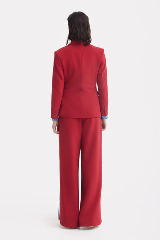 Belted High Waist Wide Leg Pants – Burgundy